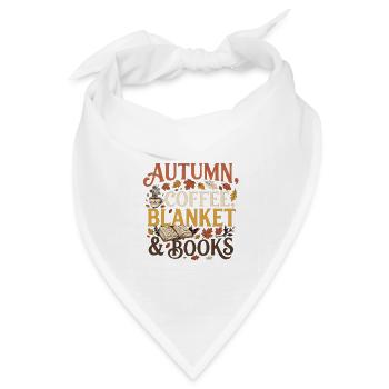 Herbst Vibes – Autumn, Coffee, Blanket & Books Pre - Bandana Dreieckstuch - Weiß - Vorne