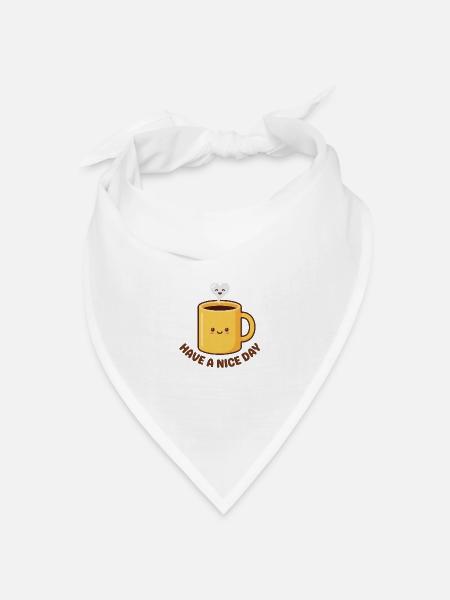 Schönen Tag noch, Kawaii-Kaffeetasse - Bandana Dreieckstuch - Weiß