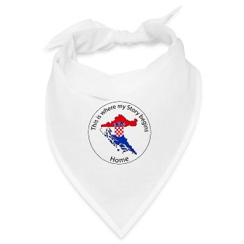 Kroatien - This is where My Story beginns - Bandana Dreieckstuch - Weiß - Vorne