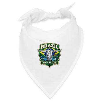 Brazil Pride Emblem | Der Retter Rio - Bandana Dreieckstuch - Weiß - Vorne