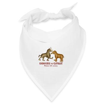 Nashorn vs. Elefant – Russland im fünfzehnten Jahrhundert - Bandana Dreieckstuch - Weiß - Vorne