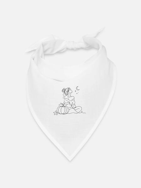 Frau Silhouette Illustration Einstrichzeichnung - Bandana Dreieckstuch - Weiß