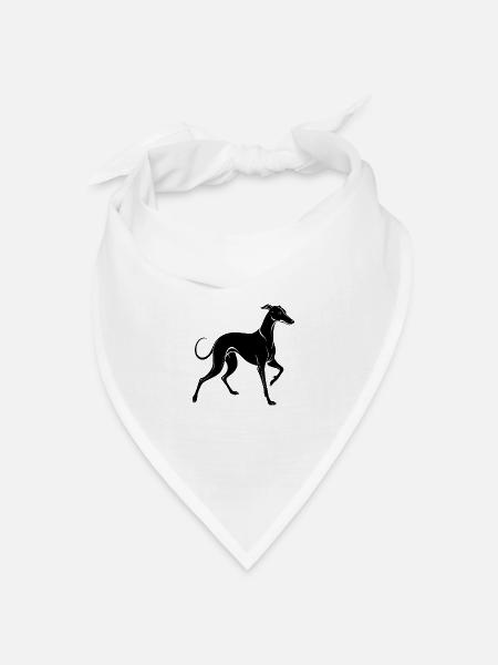 Whippet Dog Vinyl - Bandana Dreieckstuch - Weiß