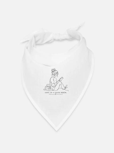Lost in a good book - Bandana Dreieckstuch - Weiß