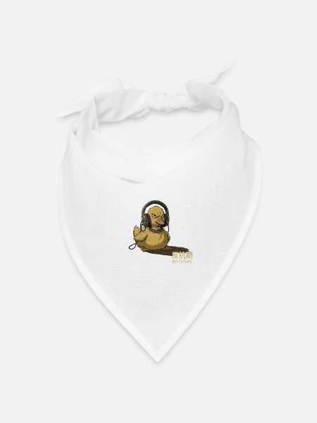 Punk-Ente mit Kopfhörern – No Future - Bandana Dreieckstuch - Weiß