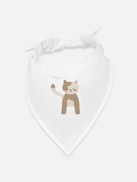 Gemütliche Calico-Traumkatze - Bandana Dreieckstuch - Weiß