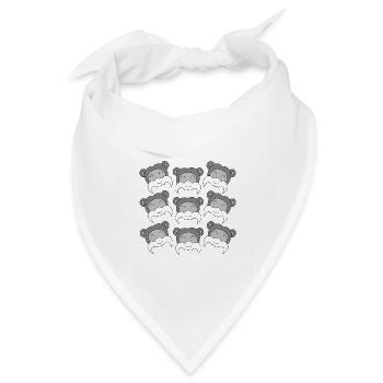 Süßes Tamarin-Gesicht - Bandana Dreieckstuch - Weiß - Vorne