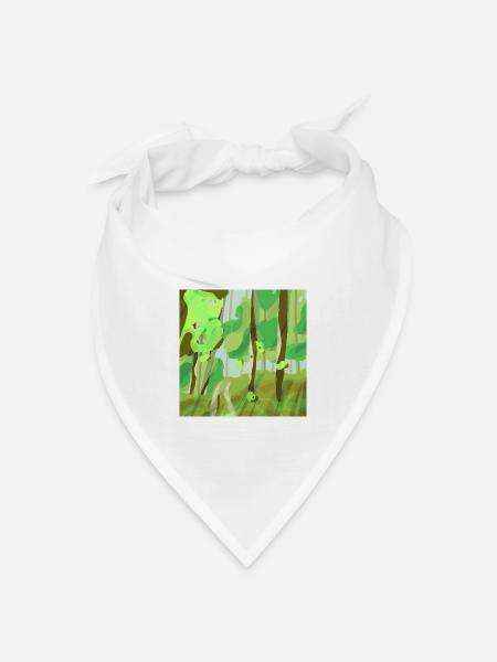 Waldlandschaft in Grüntönen - Bandana Dreieckstuch - Weiß
