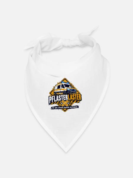 Pflaster Laster Blaulicht Humor - Bandana Dreieckstuch - Weiß