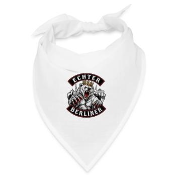 Echter Berliner Bär Krone - Bandana Dreieckstuch - Weiß - Vorne