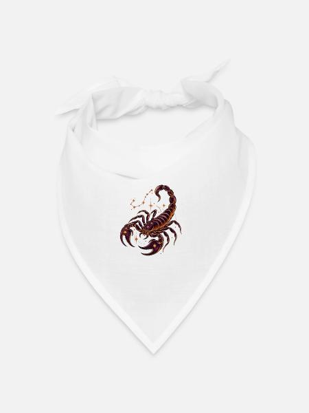 Sternzeichen Skorpion mit Sternenbild - Bandana Dreieckstuch - Weiß