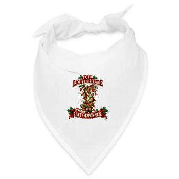 Rentier im Lichterchaos - Bandana Dreieckstuch - Weiß - Vorne