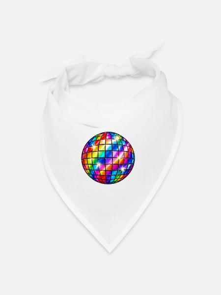 Prisma-Mosaik-Discokugel - Bandana Dreieckstuch - Weiß