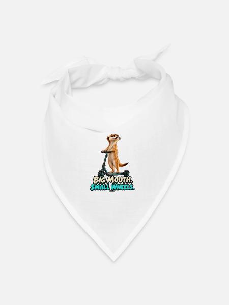 Big Mouth, Small Wheels – Erdmännchen - Bandana Dreieckstuch - Weiß