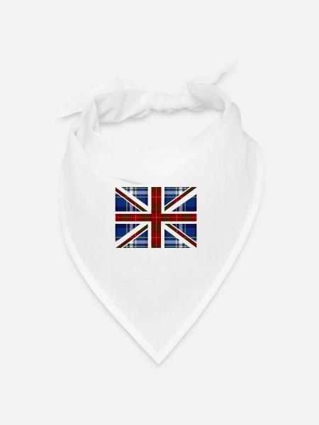 Tartan Union Jack - Bandana Dreieckstuch - Weiß