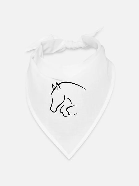 Springpferd - Bandana Dreieckstuch - Weiß
