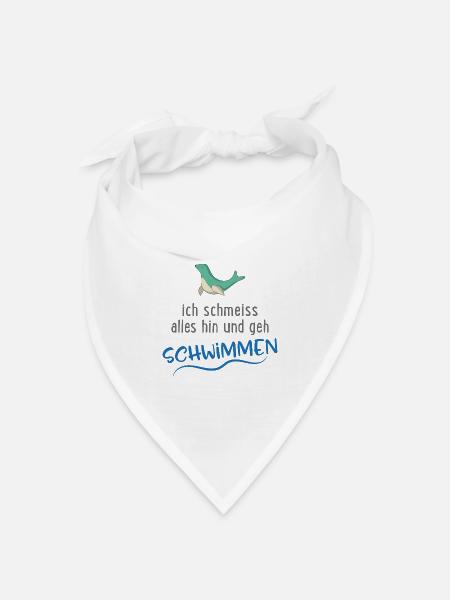 Schwimmen - Bandana Dreieckstuch - Weiß