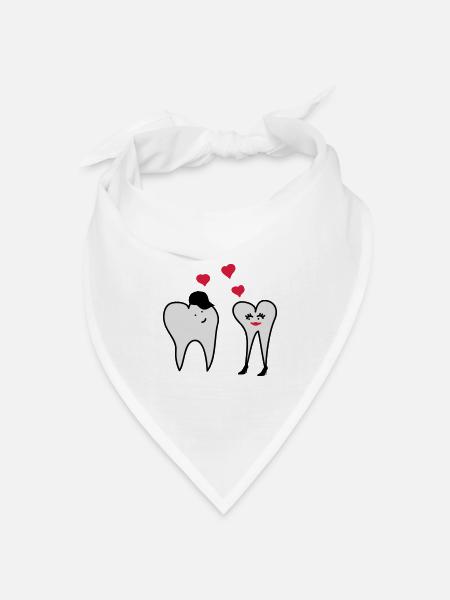 Zähne in love - Bandana Dreieckstuch - Weiß