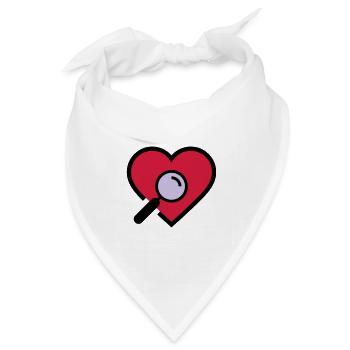 Herzuntersuchung Lupe - Bandana Dreieckstuch - Weiß - Vorne