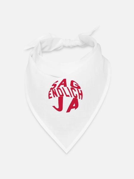 Heiratsantrag - Bandana Dreieckstuch - Weiß