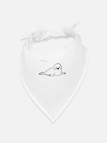 Robbe tanzt - Bandana Dreieckstuch - Weiß