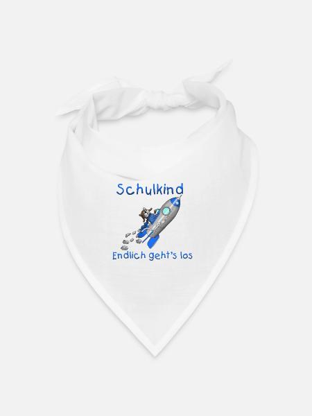 Schulkind - Schulanfang - Bandana Dreieckstuch - Weiß