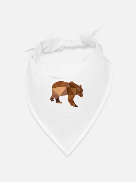 Bär - Bandana Dreieckstuch - Weiß