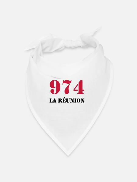 974 La Réunion - Bandana Dreieckstuch - Weiß