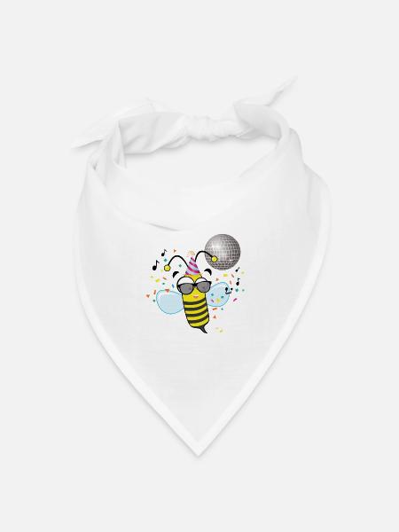 partybiene - Bandana Dreieckstuch - Weiß
