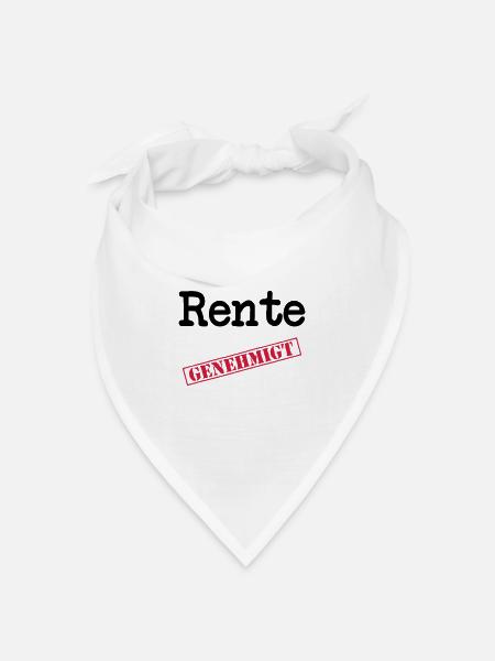 Rente genehmigt - Bandana Dreieckstuch - Weiß
