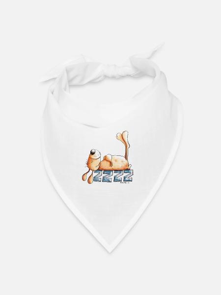 Schlafender Hase I Hasenmotiv Kaninchen - Bandana Dreieckstuch - Weiß