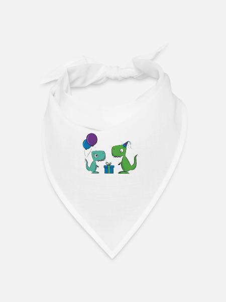 Dino Saurier Party TRex Tyrannosaurus - Bandana Dreieckstuch - Weiß