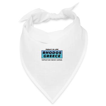 Rhodos Griechenland - Bandana Dreieckstuch - Weiß - Vorne