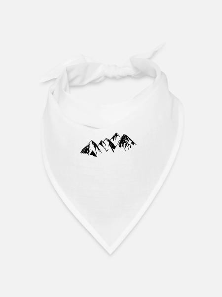 Berge - Bandana Dreieckstuch - Weiß