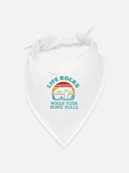 Wohnwagen - Bandana Dreieckstuch - Weiß