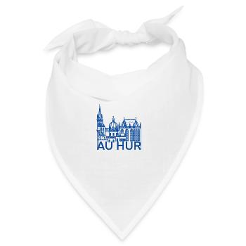 Stadt Aachen „au hur“, Dom - Bandana Dreieckstuch - Weiß - Vorne