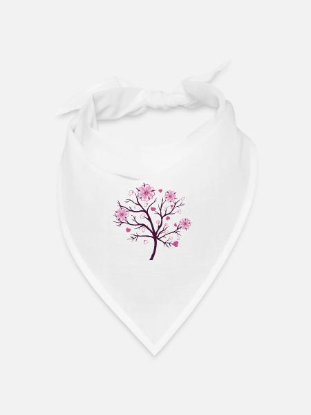 Kirschblüten Blüten Sakura Frühling - Bandana Dreieckstuch - Weiß