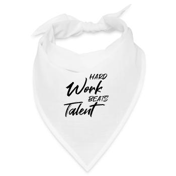 Hard work beats talent - Bandana Dreieckstuch - Weiß - Vorne