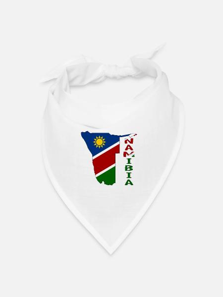 Namibia Landkarte Flagge - Bandana Dreieckstuch - Weiß