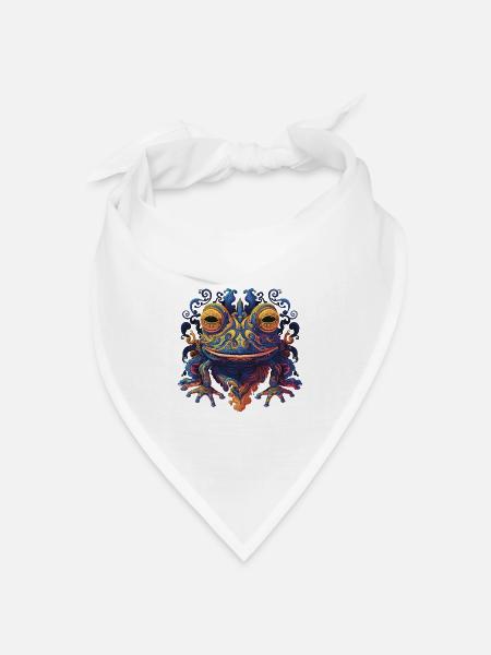 Dmt Frog - Bandana Dreieckstuch - Weiß