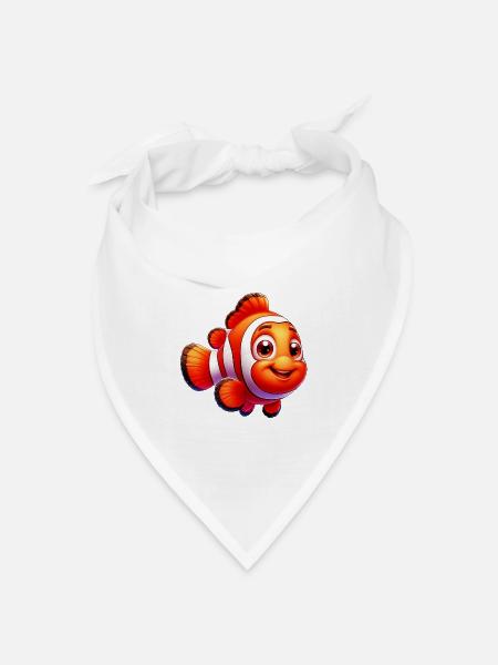 Clownfisch - Bandana Dreieckstuch - Weiß