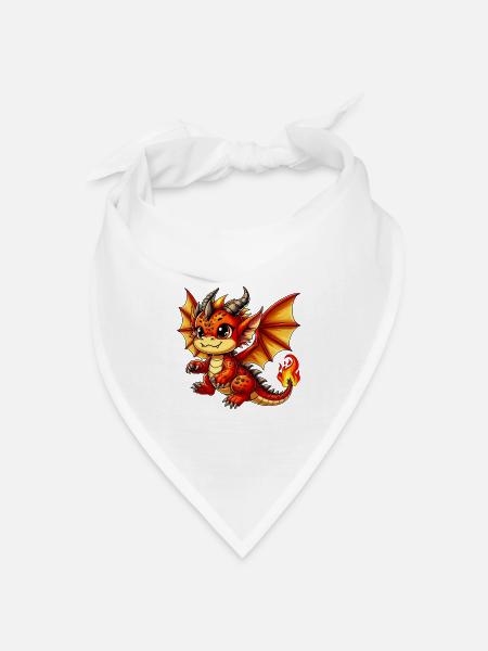 Drache - Bandana Dreieckstuch - Weiß