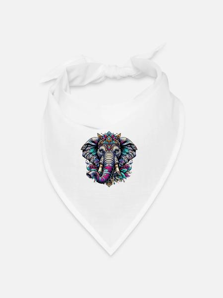Elefant - Bandana Dreieckstuch - Weiß