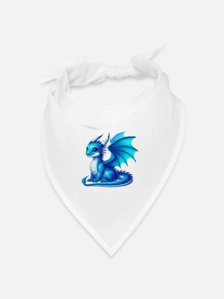 Drache - Bandana Dreieckstuch - Weiß