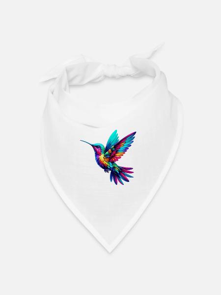 Kolibri - Bandana Dreieckstuch - Weiß