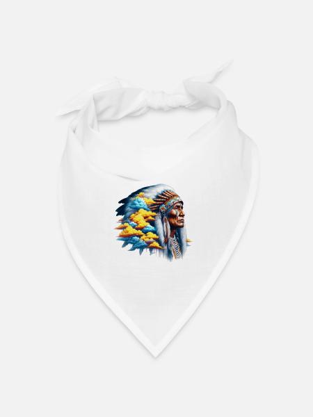 Amerikanischer Indianer Amerikaner - Bandana Dreieckstuch - Weiß