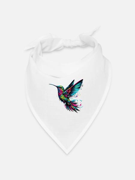 Kolibri - Bandana Dreieckstuch - Weiß