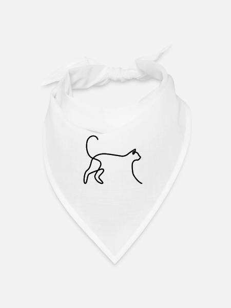 Katze 03 - Bandana Dreieckstuch - Weiß