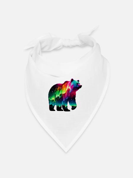 Bär - Bandana Dreieckstuch - Weiß
