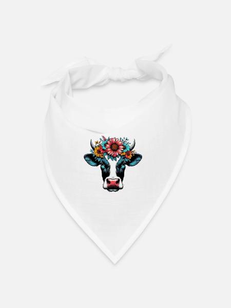 Kuh - Bandana Dreieckstuch - Weiß